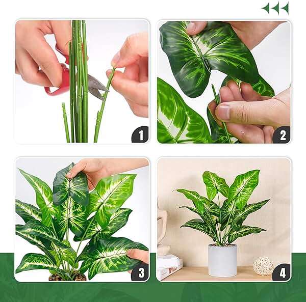 Der Rose JC nateva 16" Small Fake Plants Artificial Tropical Faux Plants Indoor for Office Desk Shelf Bathroom Home Decor - Image 5