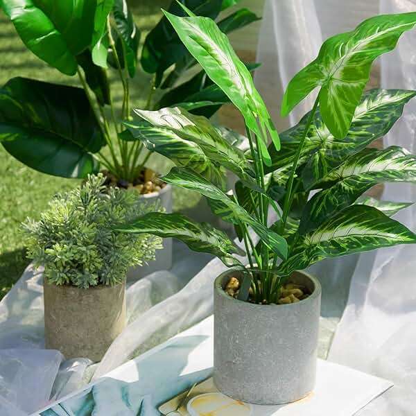 Der Rose JC nateva 16" Small Fake Plants Artificial Tropical Faux Plants Indoor for Office Desk Shelf Bathroom Home Decor - Image 9