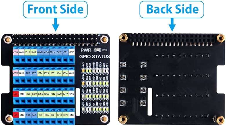 GeeekPi GPIO Screw Terminal Block Breakout Board HAT for Raspberry Pi, GPIO Expansion Board Breakout Module with GPIO Status LED for Raspberry Pi 4B/3B+/3B/2B/B+/Pi Zero W/Pi Zero 2 W - Image 4