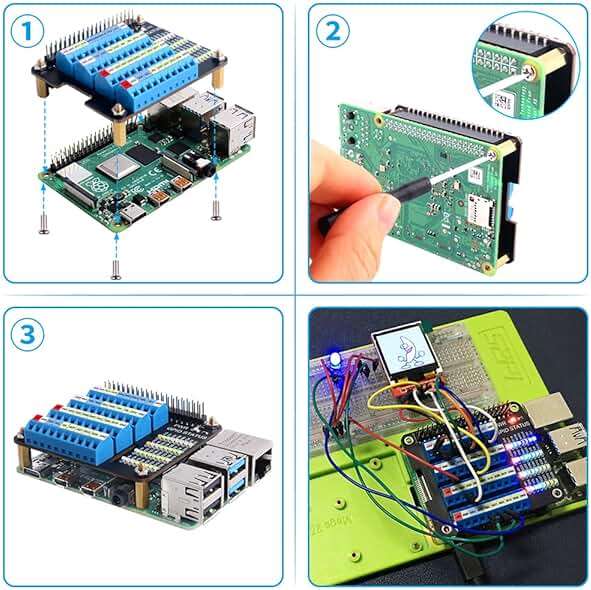 GeeekPi GPIO Screw Terminal Block Breakout Board HAT for Raspberry Pi, GPIO Expansion Board Breakout Module with GPIO Status LED for Raspberry Pi 4B/3B+/3B/2B/B+/Pi Zero W/Pi Zero 2 W - Image 7