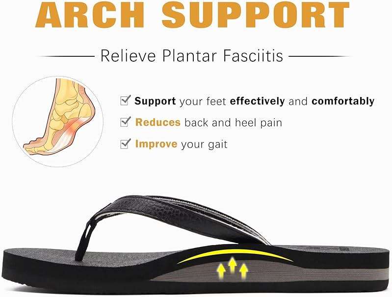 KuaiLu Womens Arch Support Flip Flops Comfortable Yoga Mat Slip on Summer Beach Walking Thong Cushion Sandals - Image 4