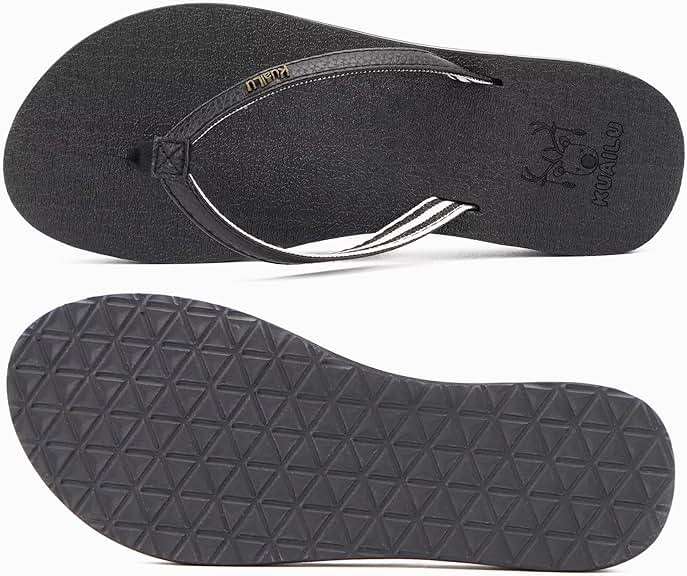 KuaiLu Womens Arch Support Flip Flops Comfortable Yoga Mat Slip on Summer Beach Walking Thong Cushion Sandals - Image 7