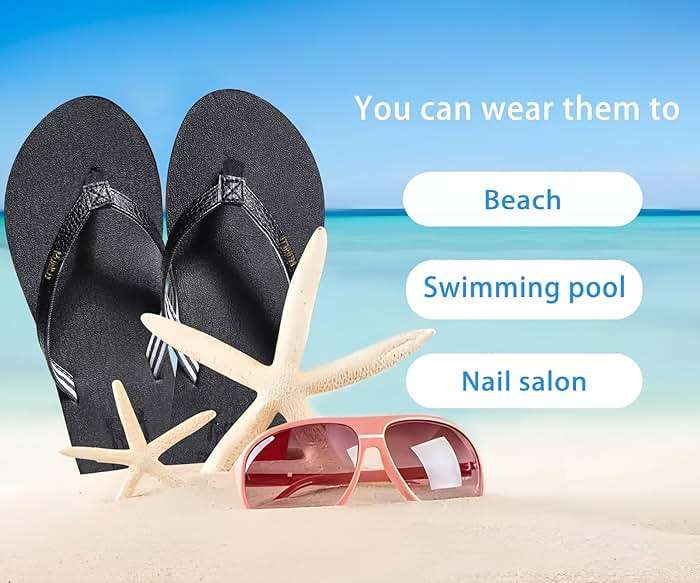 KuaiLu Womens Arch Support Flip Flops Comfortable Yoga Mat Slip on Summer Beach Walking Thong Cushion Sandals - Image 8