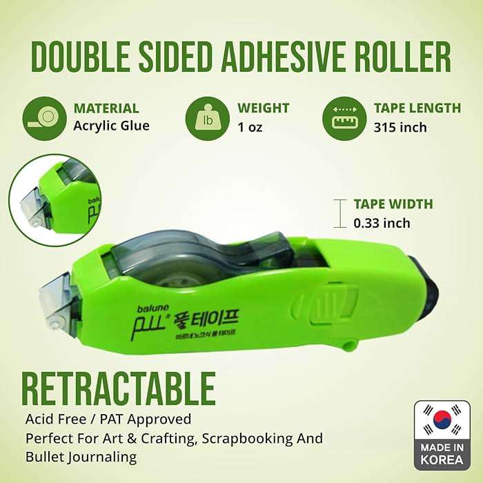 TAPE RUNNER - Double Sided Adhesive with Dispenser Roller Included - Acid Free, Sticky, Transparent - Ideal for Scrapbooking, Crafts & More - Retractable (315 inches per Cartridge), 5 Cartridges - Image 2