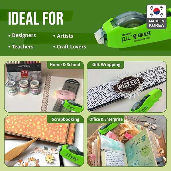 TAPE RUNNER - Double Sided Adhesive with Dispenser Roller Included - Acid Free, Sticky, Transparent - Ideal for Scrapbooking, Crafts & More - Retractable (315 inches per Cartridge), 5 Cartridges - Image 4