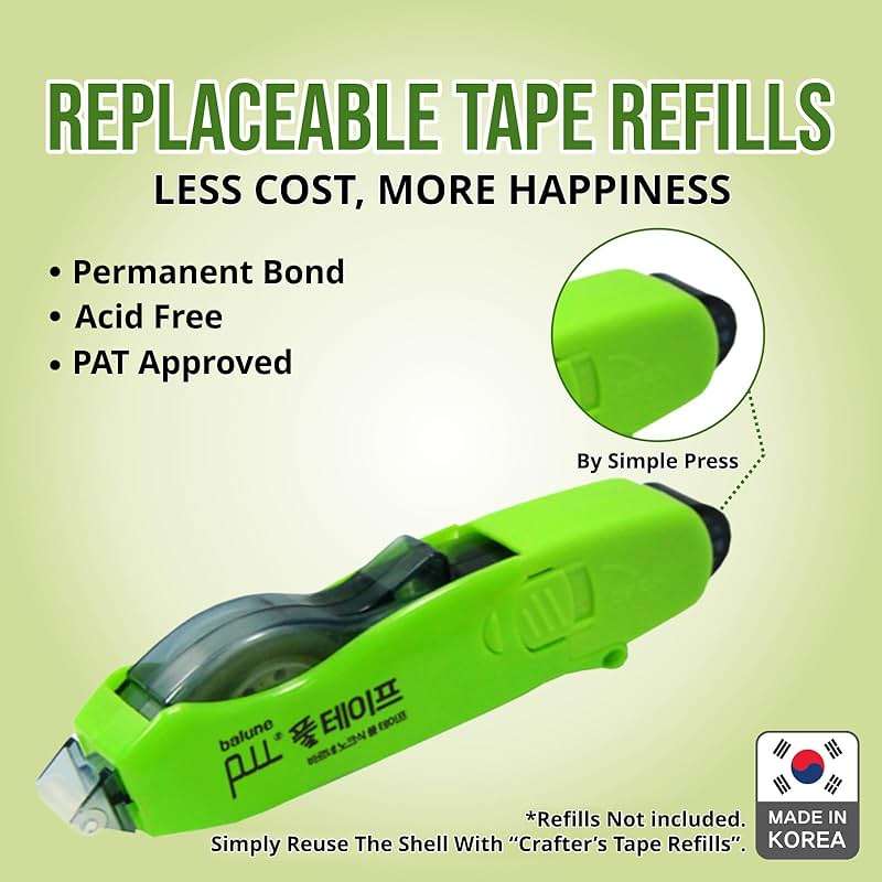 TAPE RUNNER - Double Sided Adhesive with Dispenser Roller Included - Acid Free, Sticky, Transparent - Ideal for Scrapbooking, Crafts & More - Retractable (315 inches per Cartridge), 5 Cartridges - Image 7