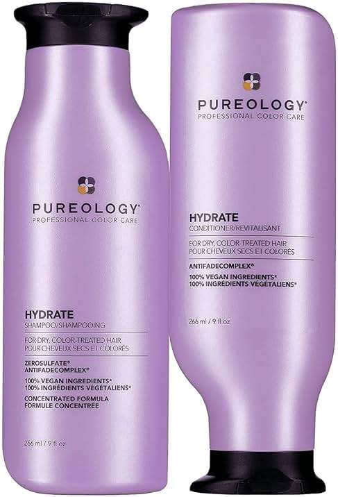 Pureology Hydrate Moisturizing Shampoo & Conditioner Set - For Medium to Thick Dry and Color Treated Hair, Softens and Deeply Hydrates, Sulfate-Free - Image 1
