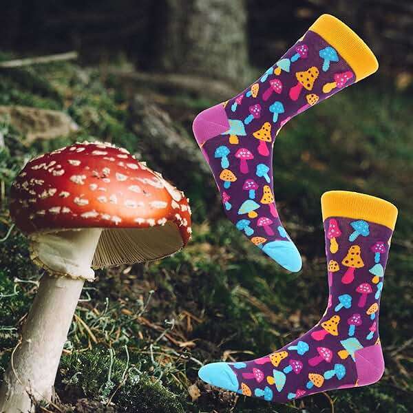 MAKABO Men's Fun Dress Socks Colorful Novelty Patterned Cotton Crew Socks - Image 4