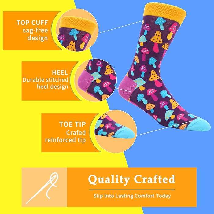 MAKABO Men's Fun Dress Socks Colorful Novelty Patterned Cotton Crew Socks - Image 5