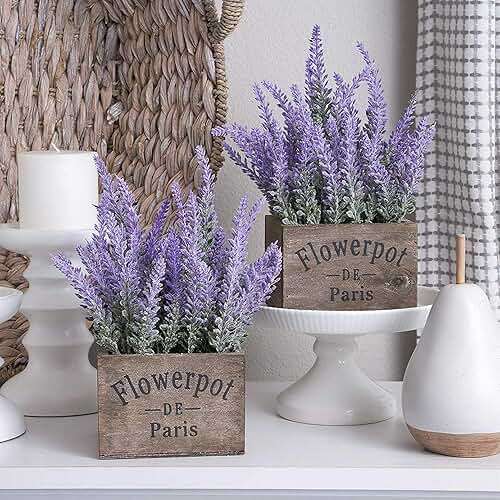 Besteek 10 Bundles Fake Flowers Artificial Lavender Faux Plastic Plants Purple Flowers for Home Wedding Kitchen Garden Patio Porch Window Box Office Table Centerpieces Indoor Outdoor Decor, Purple - Image 4