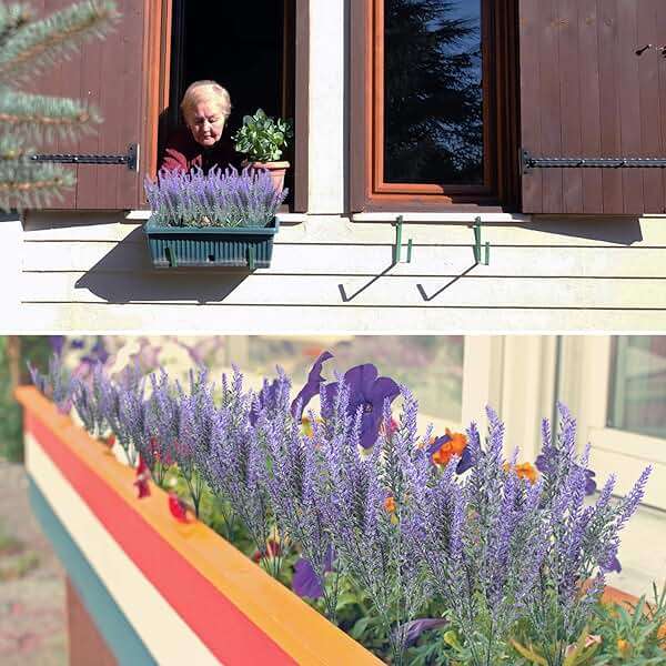 Besteek 10 Bundles Fake Flowers Artificial Lavender Faux Plastic Plants Purple Flowers for Home Wedding Kitchen Garden Patio Porch Window Box Office Table Centerpieces Indoor Outdoor Decor, Purple - Image 7