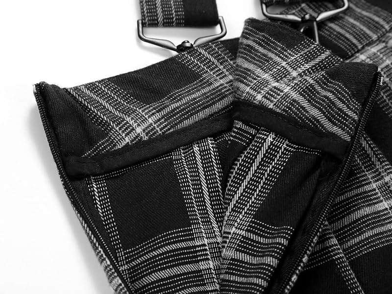 chouyatou Women's Cool Sweet A-Line Decorative Strap Plaid Pleated Mini Skirt - Image 5