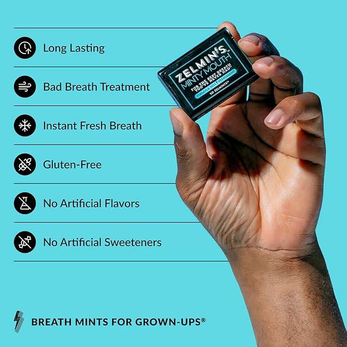 Zelmin's Minty Mouth Breath Mints - (3 Pack) Long Lasting Bad Breath Treatment for Adults, Instant Freshness Helps with Dry Mouth, Natural Breath Freshener for Travel, Alcohol-Free, Keto, Gluten-Free - Image 4