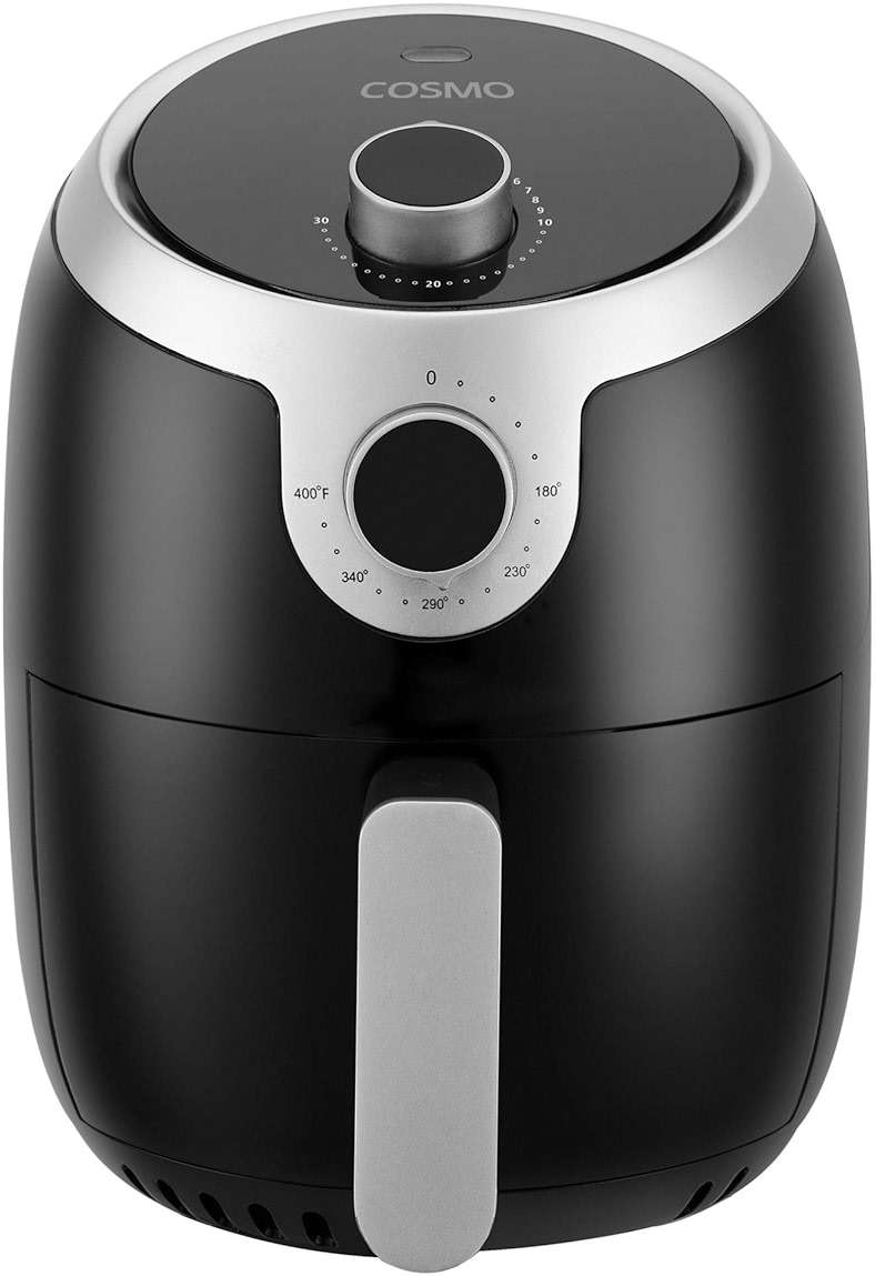 COSMO COS-23AFAKB 2.3 Quart Electric Small Air Fryer with Temperature Control, Timer, Auto Shut-Off, Non-Stick Frying Tray, 1000W Compact Mini Air Fryer (2.3 Quarts, Stainless Steel/Black) - Image 6