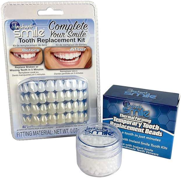 Complete Your Smile Tooth Replacement Kit DELUXE PACK - Includes Patented Complete Your Smile Tooth Replacement Kit and Jar of Instant Smile Replacement Beads - Image 1