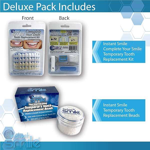Complete Your Smile Tooth Replacement Kit DELUXE PACK - Includes Patented Complete Your Smile Tooth Replacement Kit and Jar of Instant Smile Replacement Beads - Image 5