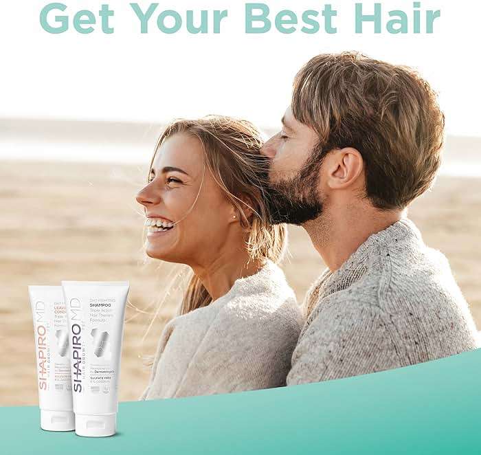 Shapiro MD Hair Growth Experts Shampoo and Leave in Conditioner, DHT Fighting Vegan Formula for Thinning Hair Developed by Dermatologists, Experience Healthier, Fuller Thicker Looking Hair, 1 Month - Image 2