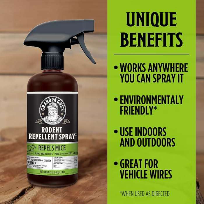 Grandpa Gus's Rodent Repellent Spray - Peppermint Oil Spray for Rodents & Mice - Plant-Based Mouse Deterrent for Cars, RVs, Garages & Indoor Spaces - Non-Staining Formula - 16 oz - Image 4