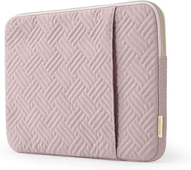 BAGSMART Laptop Sleeve Bag Compatible with MacBook Air/Pro, 13-13.3 inch Notebook, Compatible with MacBook Pro 14 Inch, MacBook Air M2 Sleeve 13 Inch, Repellent Protective Case with Pocket, Pink - Image 2