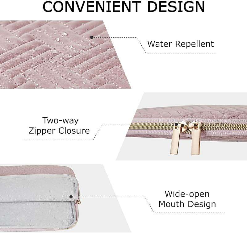 BAGSMART Laptop Sleeve Bag Compatible with MacBook Air/Pro, 13-13.3 inch Notebook, Compatible with MacBook Pro 14 Inch, MacBook Air M2 Sleeve 13 Inch, Repellent Protective Case with Pocket, Pink - Image 7