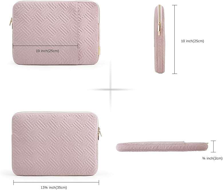 BAGSMART Laptop Sleeve Bag Compatible with MacBook Air/Pro, 13-13.3 inch Notebook, Compatible with MacBook Pro 14 Inch, MacBook Air M2 Sleeve 13 Inch, Repellent Protective Case with Pocket, Pink - Image 9