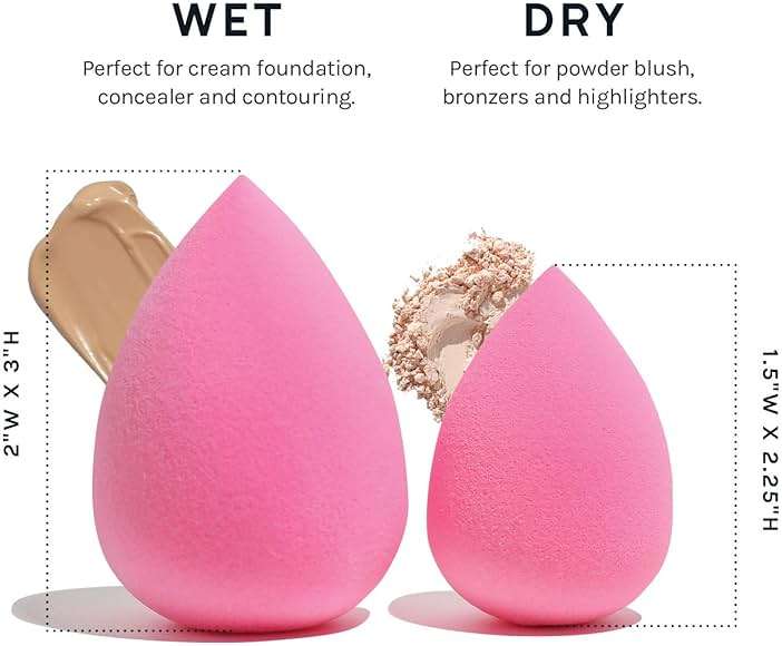 AOA Studio Collection makeup Sponge Set Latex Free and High-definition Set of 6 makeup Wonder blender For Powder Cream and Liquid, Super Soft Wonder Beauty Cosmetic - Image 7