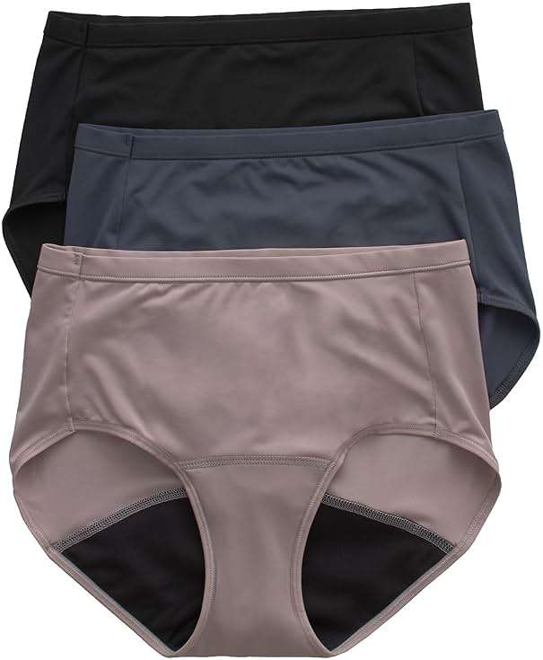 Hanes Women's Comfort, Period Underwear Pack, Light Leaks Period Panties, Light Protection Underwear, 3-Pack - Image 1