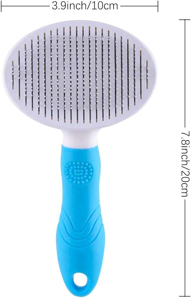 Self Cleaning Slicker Brush - Cat Brush Skin-Friendly Deshedding Grooming Massaging Tool for Long & Short Haired Pets, Cat Hair Brushes Easy Removes Undercoat for Dogs Cats Rabbits - UPGRADED, Blue - Image 3