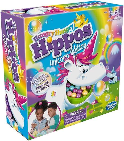 Hasbro Gaming Hungry Hippos Unicorn Edition Pre-School Board Game for Kids Ages 4 and Up; 2-4 Players, Easter Gifts for Boys and Girls (Amazon Exclusive) - Image 2
