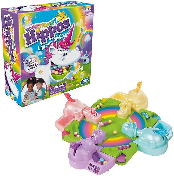 Hasbro Gaming Hungry Hippos Unicorn Edition Pre-School Board Game for Kids Ages 4 and Up; 2-4 Players, Easter Gifts for Boys and Girls (Amazon Exclusive) - Image 4