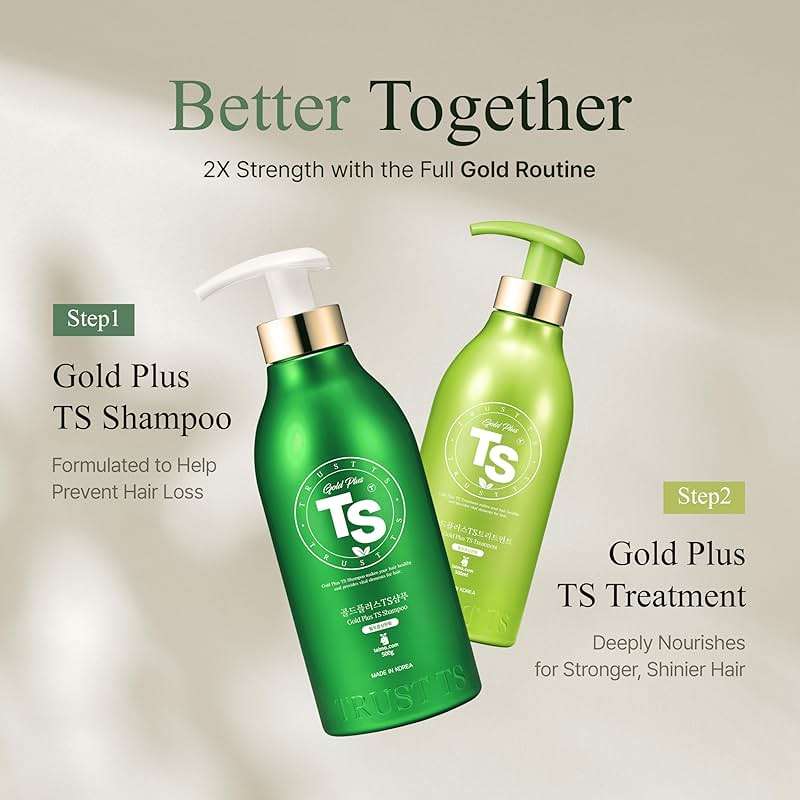 TS Gold Plus Shampoo | Hair Loss Shampoo with Biotin, Gold Extract & Niacinamide | Scalp Circulation & Volume Care | Sulfate-Free Korean Hair Care for Thinning Hair (17.6 Fl Oz / 500mL) - Image 7