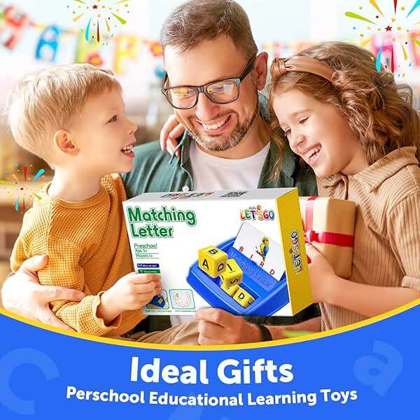 Learning Games for Kids Ages 3-8, Matching Letter Game for Kids Toys Ages 3-8 Educational Toys for 3-8 Year Olds Boys Girls Birthday Party Easter Gifts for 3-8 Year Olds Boys Girls Blue - Image 2