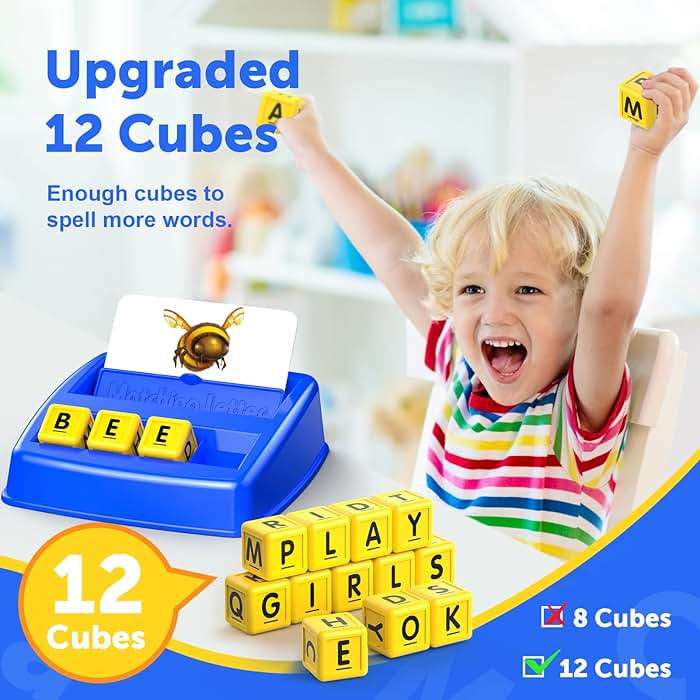 Learning Games for Kids Ages 3-8, Matching Letter Game for Kids Toys Ages 3-8 Educational Toys for 3-8 Year Olds Boys Girls Birthday Party Easter Gifts for 3-8 Year Olds Boys Girls Blue - Image 5