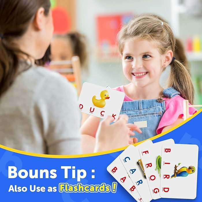 Learning Games for Kids Ages 3-8, Matching Letter Game for Kids Toys Ages 3-8 Educational Toys for 3-8 Year Olds Boys Girls Birthday Party Easter Gifts for 3-8 Year Olds Boys Girls Blue - Image 6