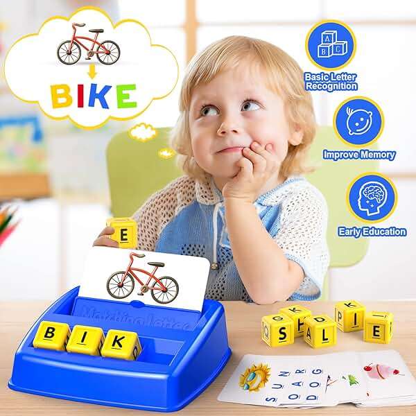 Learning Games for Kids Ages 3-8, Matching Letter Game for Kids Toys Ages 3-8 Educational Toys for 3-8 Year Olds Boys Girls Birthday Party Easter Gifts for 3-8 Year Olds Boys Girls Blue - Image 7
