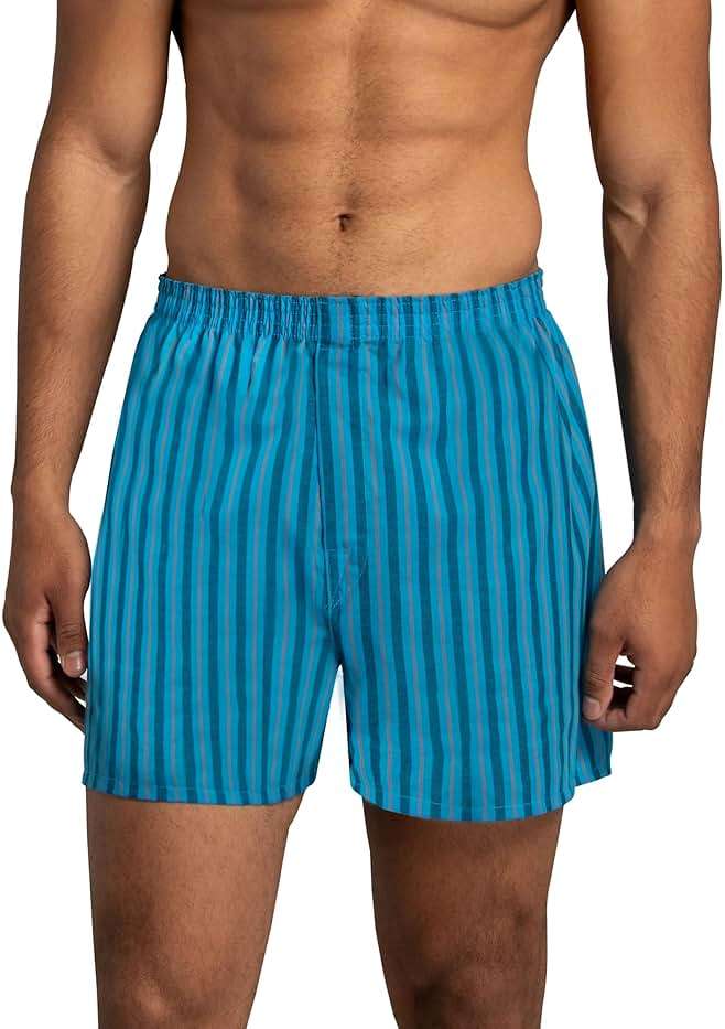 Fruit of the Loom Men's Tag Free Woven Boxer Shorts, Relaxed Fit, Moisture Wicking, Assorted Color Multipacks - Image 2