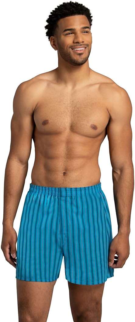 Fruit of the Loom Men's Tag Free Woven Boxer Shorts, Relaxed Fit, Moisture Wicking, Assorted Color Multipacks - Image 5