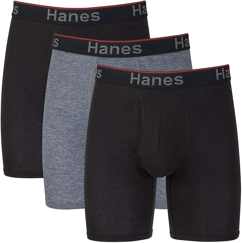 Hanes Men's Total Support Pouch Men's Boxer Brief Underwear, Anti-chafing, Moisture-wicking Odor Control, 3-pack - Image 1