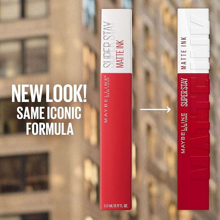 Maybelline Super Stay Matte Ink Liquid Lipstick Makeup, Long Lasting High Impact Color, Up to 16H Wear, Exhilarator, Ruby Red, 1 Count, Packaging May Vary - Image 3
