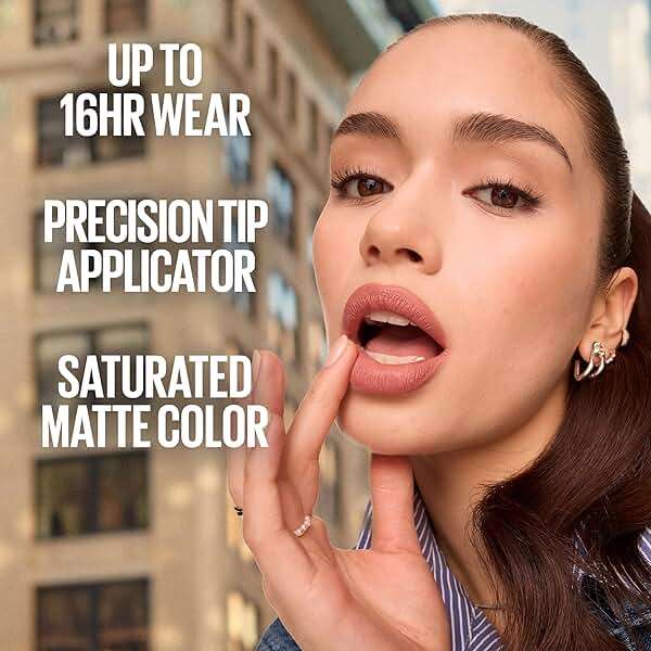 Maybelline Super Stay Matte Ink Liquid Lipstick Makeup, Long Lasting High Impact Color, Up to 16H Wear, Exhilarator, Ruby Red, 1 Count, Packaging May Vary - Image 4