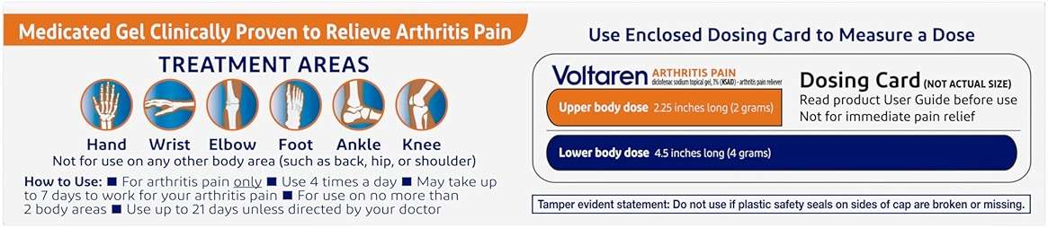 Voltaren Arthritis Pain Relief Gel, Diclofenac Sodium, 1% (NSAID), Clinically Proven Powerful Pain Reliever with Easy Open Flip Top Cap, No Prescription Needed, 150 g - Image 14