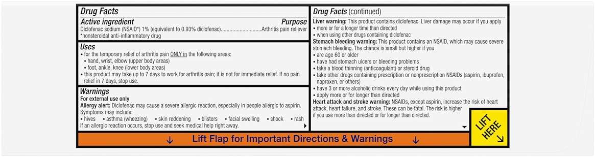 Voltaren Arthritis Pain Relief Gel, Diclofenac Sodium, 1% (NSAID), Clinically Proven Powerful Pain Reliever with Easy Open Flip Top Cap, No Prescription Needed, 150 g - Image 15