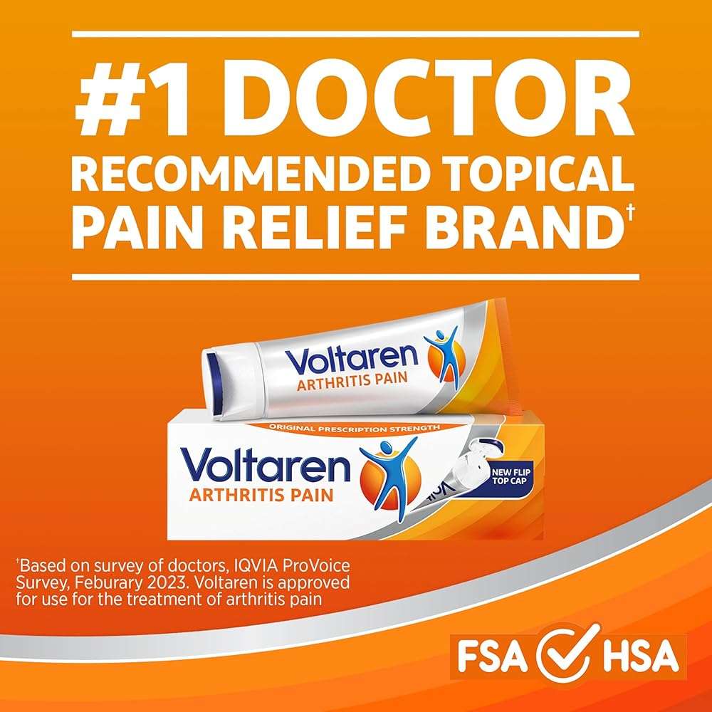 Voltaren Arthritis Pain Relief Gel, Diclofenac Sodium, 1% (NSAID), Clinically Proven Powerful Pain Reliever with Easy Open Flip Top Cap, No Prescription Needed, 150 g - Image 19