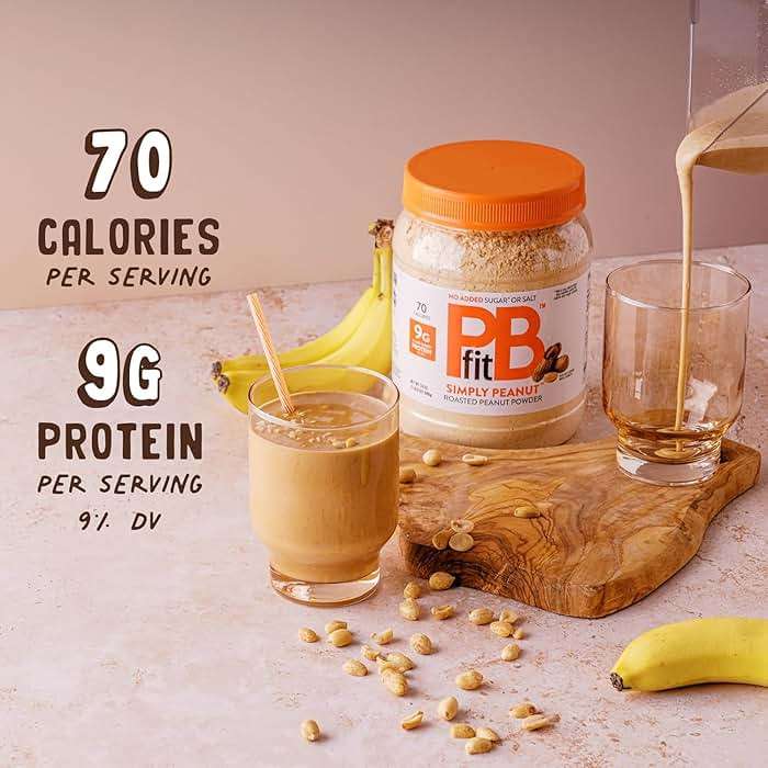 PBfit 24 Ounce Simply Peanut Powdered Peanut Powder, No Added Sugar or Salt, Non-GMO, Plant-Based, Gluten-Free Protein Powder, 9g of Protein 9% DV - Image 2
