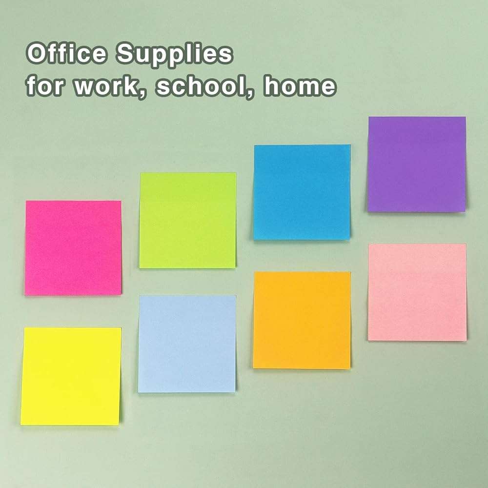Eastern Wolf 8 Pads Sticky Notes 3x3 Self-Stick Notes 8 Bright Multi Colors Purple Sticky Notes, 85 Sheet/Pad - Image 7