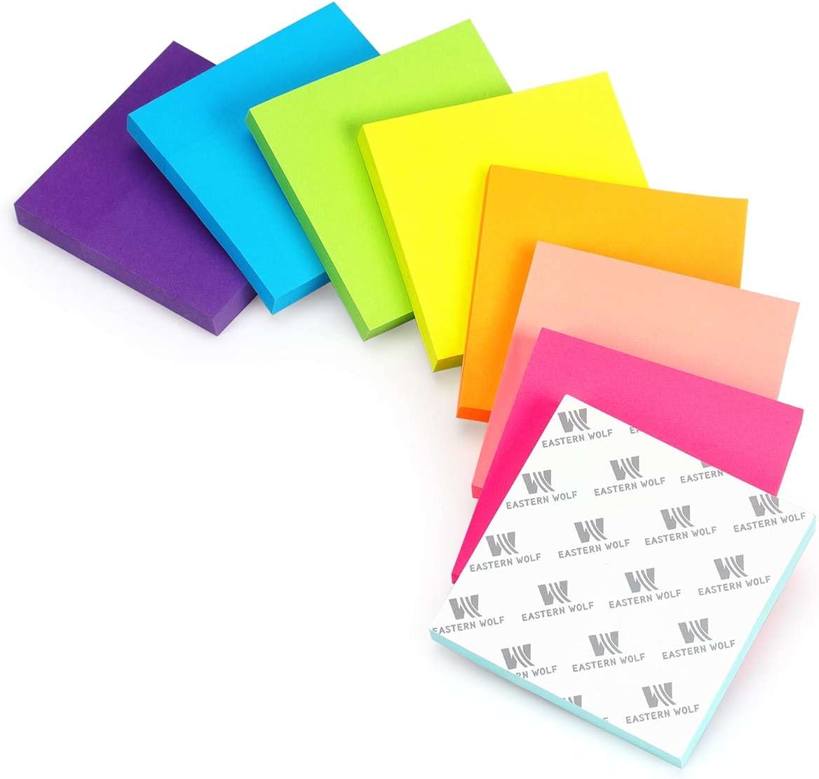 Eastern Wolf 8 Pads Sticky Notes 3x3 Self-Stick Notes 8 Bright Multi Colors Purple Sticky Notes, 85 Sheet/Pad - Image 8