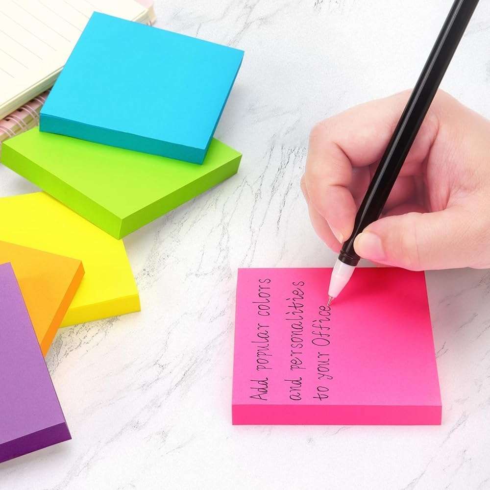 Osboo Sticky Notes 3x3 Pop Up Self-Stick Notes Pads with 6 Bright Colors, Easy to Post for Office, School, Home, 6 Pads/Pack, 100 Sheets/Pad(Pop Up) - Image 2