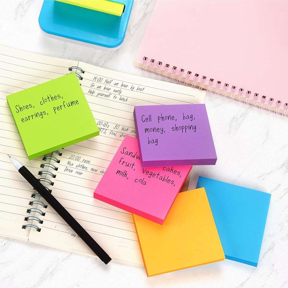 Osboo Sticky Notes 3x3 Pop Up Self-Stick Notes Pads with 6 Bright Colors, Easy to Post for Office, School, Home, 6 Pads/Pack, 100 Sheets/Pad(Pop Up) - Image 7
