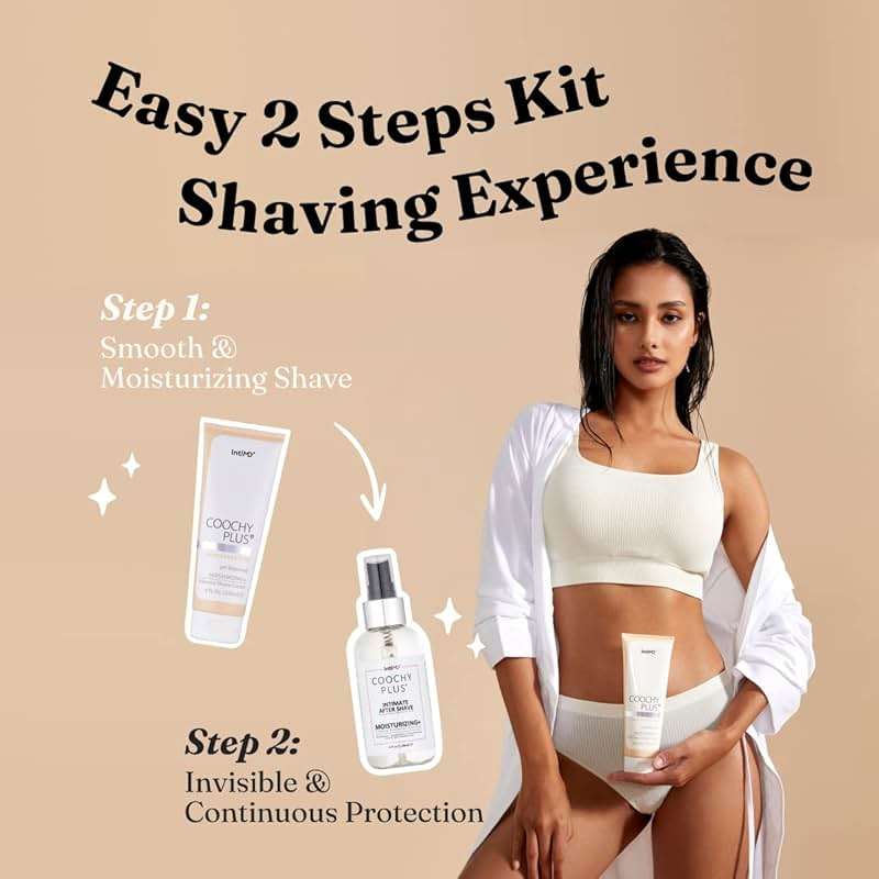 IntiMD Coochy Plus Intimate Shaving Complete Kit - Antioxidant Formula Prevents Razor Burns, Itchiness & Ingrown Hairs - Fragrance Free Shave Cream+After Shave Mist - Image 2