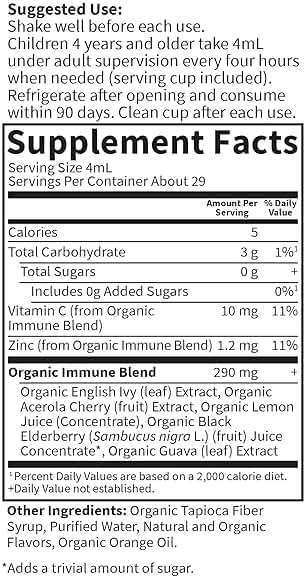 Garden of Life Organics Elderberry Zinc Immune Support for Adults and Kids 12 and Older, Organic Cough & Mucus Immune Syrup with Ivy Leaf, Vitamin C and Echinacea, No Added Sugars, 5 Fl oz - Image 7